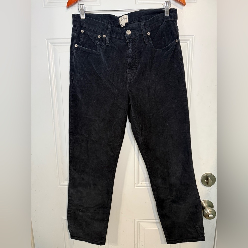 J. Crew Black Corduroy Pants Straight-Leg Classic